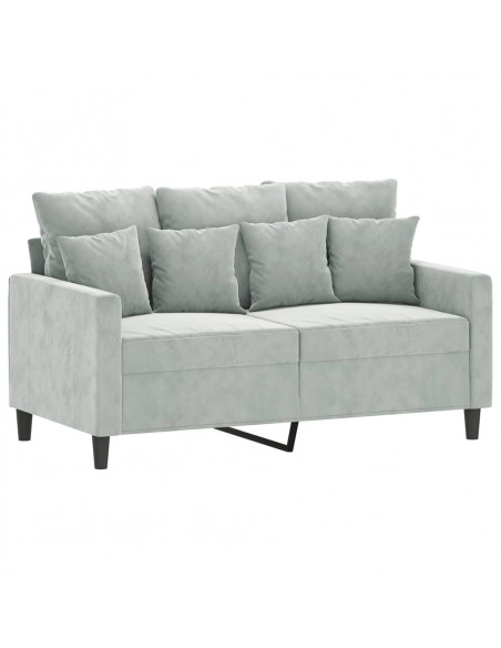 Set di Divani 4 pz con Cuscini Grigio Chiaro in Velluto