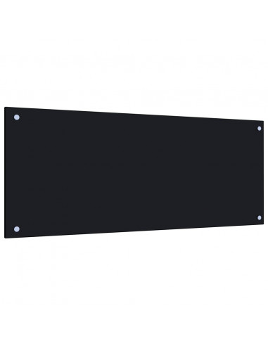 Paraschizzi per Cucina Nero 100x40 cm in Vetro Temperato