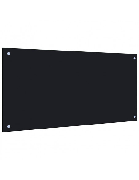 Paraschizzi per Cucina Nero 100x50 cm in Vetro Temperato