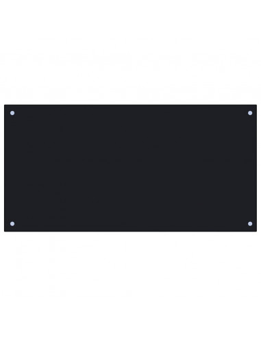 Paraschizzi per Cucina Nero 100x50 cm in Vetro Temperato