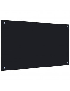Paraschizzi per Cucina Nero 100x60 cm in Vetro Temperato 2