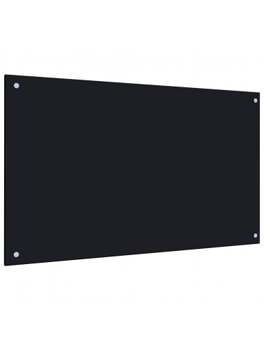 Paraschizzi per Cucina Nero 100x60 cm in Vetro Temperato