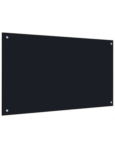 Paraschizzi per Cucina Nero 100x60 cm in Vetro Temperato