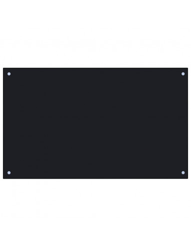 Paraschizzi per Cucina Nero 100x60 cm in Vetro Temperato