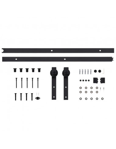 Porta Scorrevole con Set Hardware 85x210 cm Legno Massello Pino