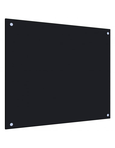 Paraschizzi per Cucina Nero 70x60 cm in Vetro Temperato