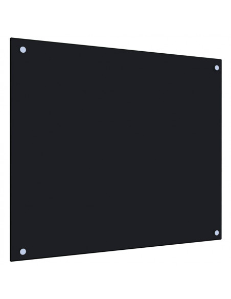 Paraschizzi per Cucina Nero 70x60 cm in Vetro Temperato