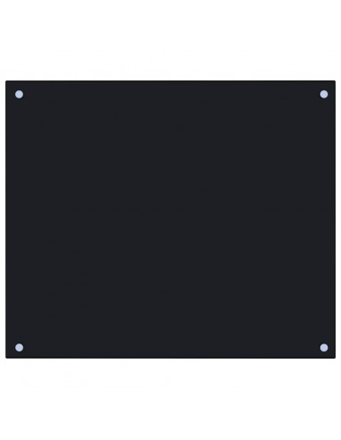 Paraschizzi per Cucina Nero 70x60 cm in Vetro Temperato