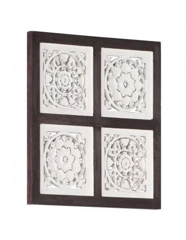 Pannello Murale Intagliato MDF 40x40x1,5 cm Marrone e Bianco