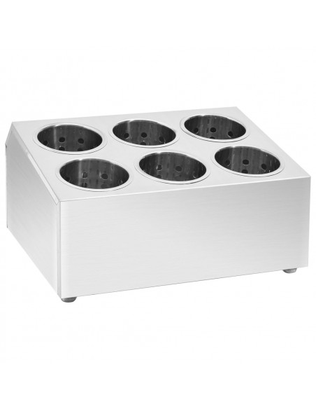 Portaposate con 6 Inserti Quadrato in Acciaio Inox