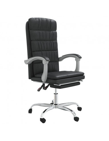 Poltrona da Ufficio Reclinabile Nera in Similpelle