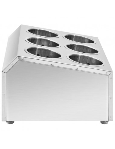 Portaposate con 6 Inserti Quadrato in Acciaio Inox