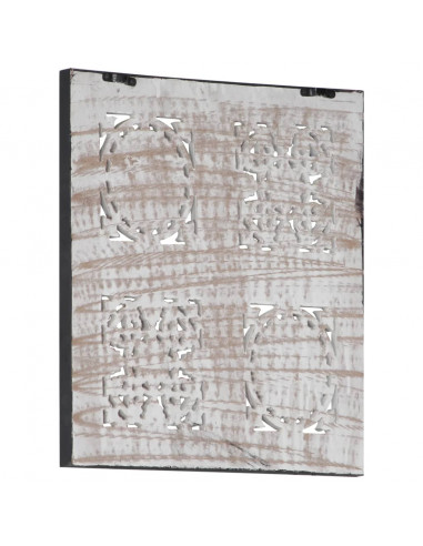 Pannello Murale Intagliato MDF 40x40x1,5 cm Nero e Bianco