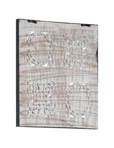Pannello Murale Intagliato MDF 40x40x1,5 cm Nero e Bianco