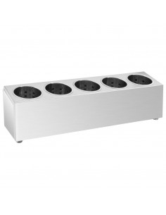 Portaposate con 5 Inserti Rettangolare in Acciaio Inox 2