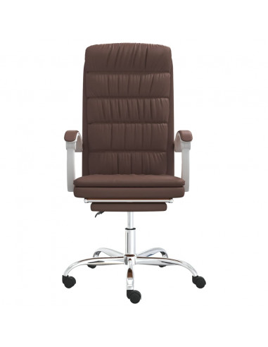 Poltrona da Ufficio Reclinabile Marrone in Similpelle