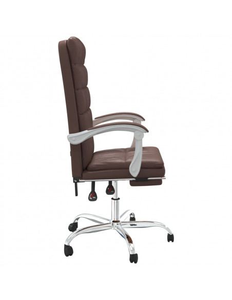 Poltrona da Ufficio Reclinabile Marrone in Similpelle