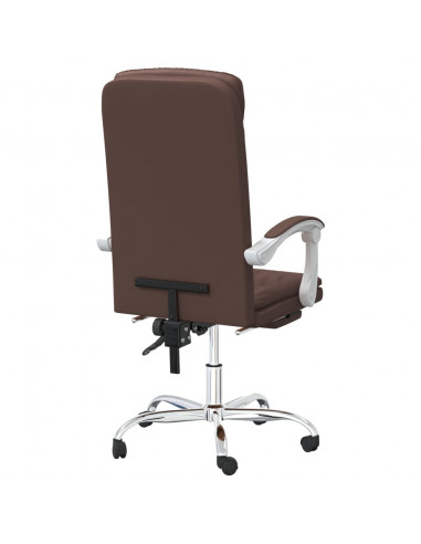 Poltrona da Ufficio Reclinabile Marrone in Similpelle