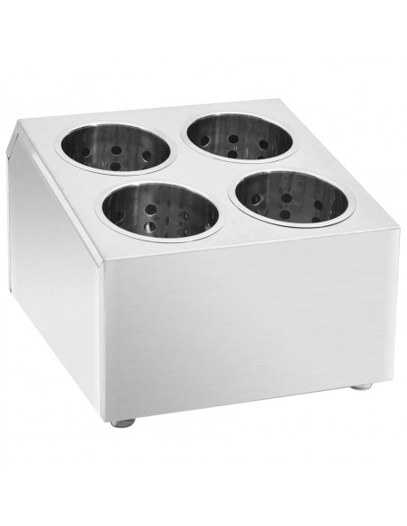 Portaposate con 4 Inserti Quadrato in Acciaio Inox Portaposate con 4 Inserti Quadrato in Acciaio Inox
