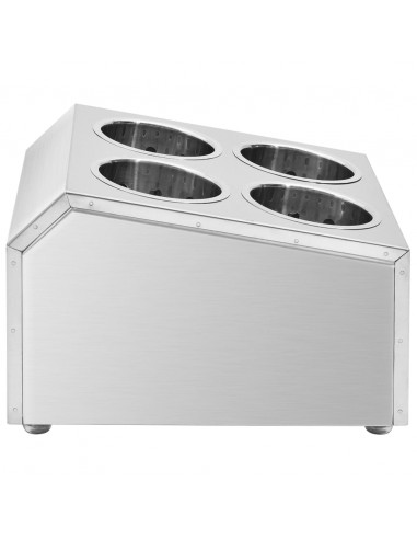 Portaposate con 4 Inserti Quadrato in Acciaio Inox