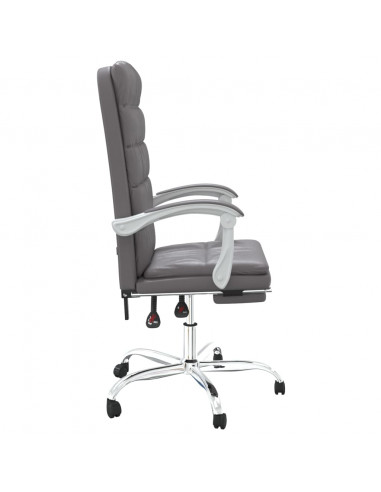 Poltrona da Ufficio Reclinabile Grigia in Similpelle