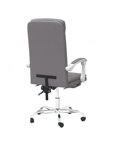 Poltrona da Ufficio Reclinabile Grigia in Similpelle