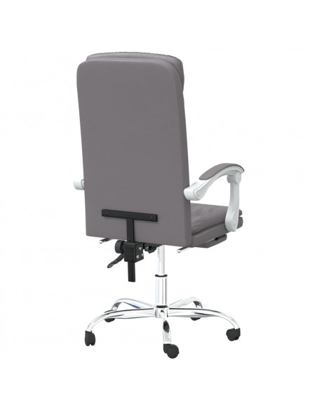 Poltrona da Ufficio Reclinabile Grigia in Similpelle