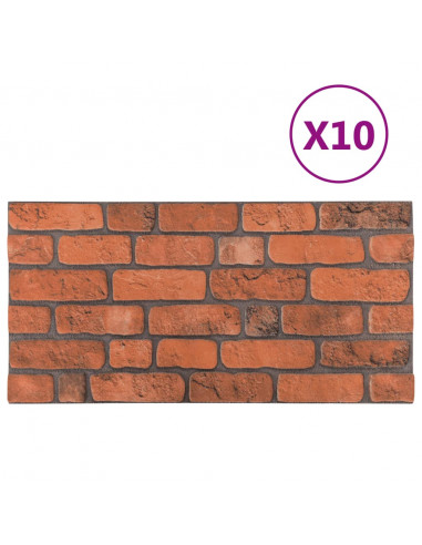 Pannelli Murali 3D con Design a Mattoni Terracotta 10 pz EPS