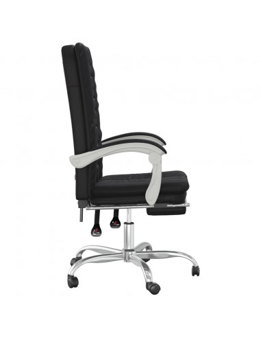 Poltrona da Ufficio Reclinabile Nera in Similpelle
