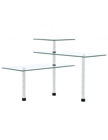 Scaffale da Cucina Angolare a 3 Livelli Vetro temperato