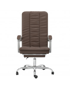 Poltrona da Ufficio Reclinabile Marrone in Similpelle 2