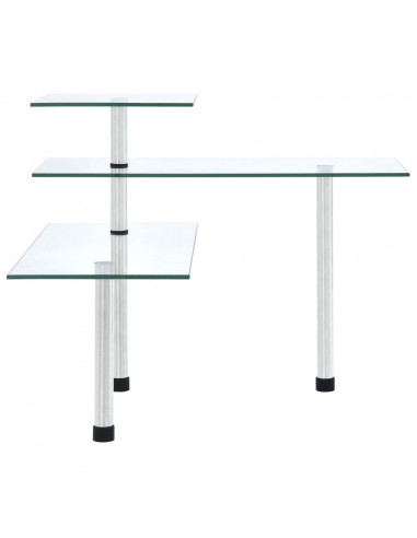 Scaffale da Cucina Angolare a 3 Livelli Vetro temperato