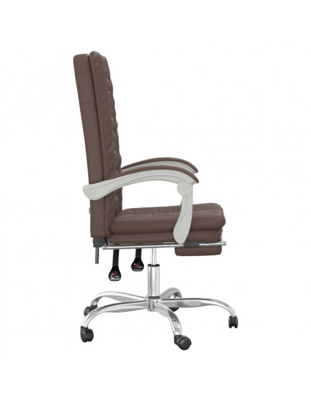 Poltrona da Ufficio Reclinabile Marrone in Similpelle