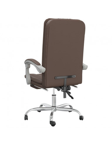 Poltrona da Ufficio Reclinabile Marrone in Similpelle
