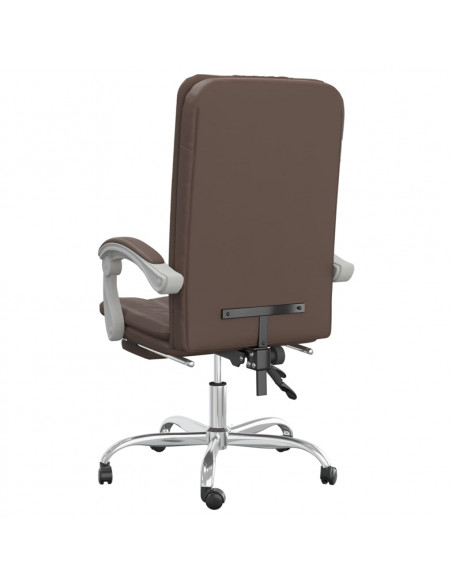 Poltrona da Ufficio Reclinabile Marrone in Similpelle