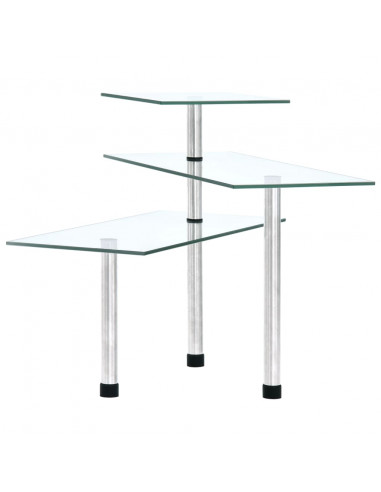 Scaffale da Cucina Angolare a 3 Livelli Vetro temperato