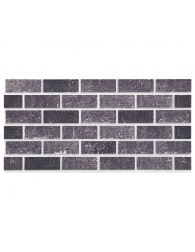 Pannelli Murali 3D con Mattoni Nero e Grigio 10 pz EPS