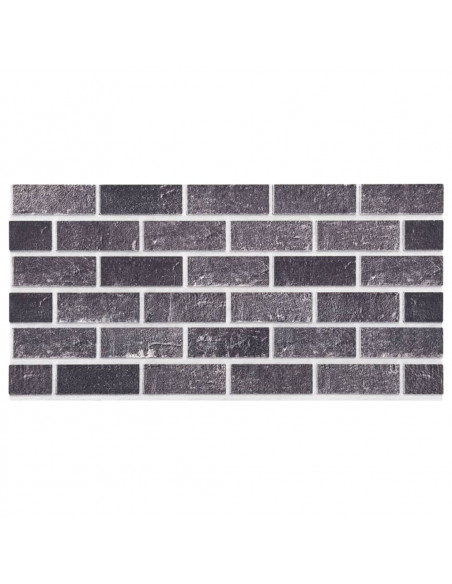 Pannelli Murali 3D con Mattoni Nero e Grigio 10 pz EPS