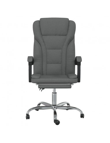Poltrona da Ufficio Reclinabile Grigio Scuro in Tessuto