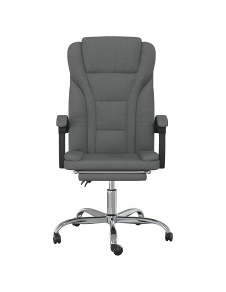 Poltrona da Ufficio Reclinabile Grigio Scuro in Tessuto