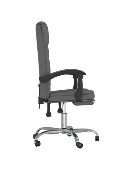 Poltrona da Ufficio Reclinabile Grigio Scuro in Tessuto