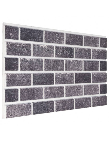 Pannelli Murali 3D con Mattoni Nero e Grigio 10 pz EPS