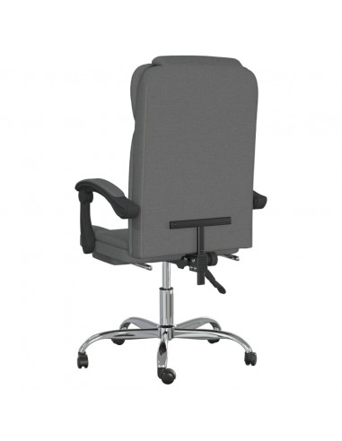 Poltrona da Ufficio Reclinabile Grigio Scuro in Tessuto