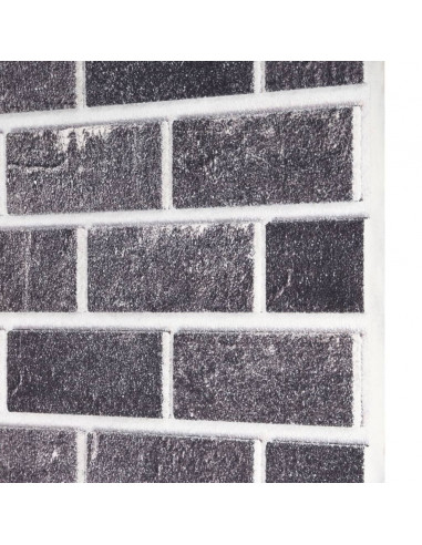 Pannelli Murali 3D con Mattoni Nero e Grigio 10 pz EPS