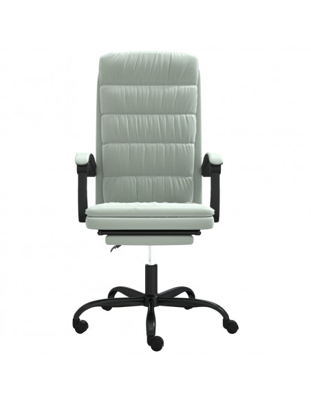 Poltrona da Ufficio Reclinabile Grigio Chiaro in Velluto