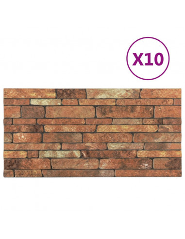 Pannelli Murali 3D con Mattoni Marrone 10 pz in EPS