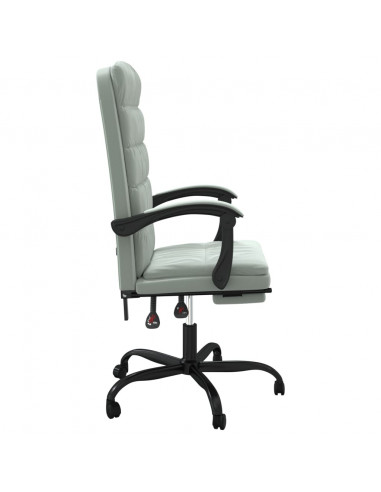 Poltrona da Ufficio Reclinabile Grigio Chiaro in Velluto