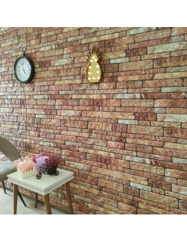 Pannelli Murali 3D con Mattoni Marrone 10 pz in EPS