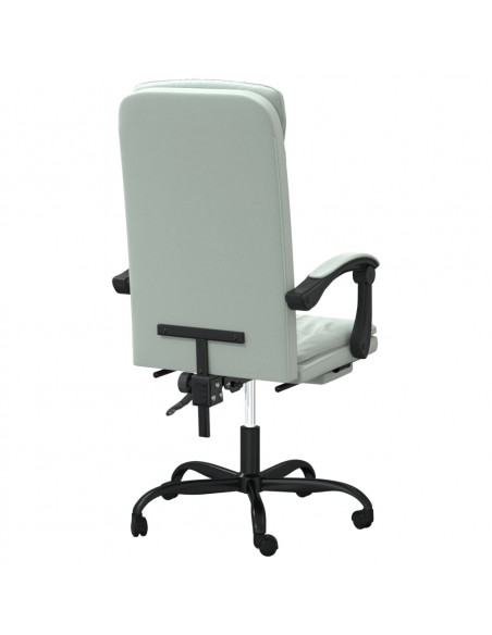 Poltrona da Ufficio Reclinabile Grigio Chiaro in Velluto