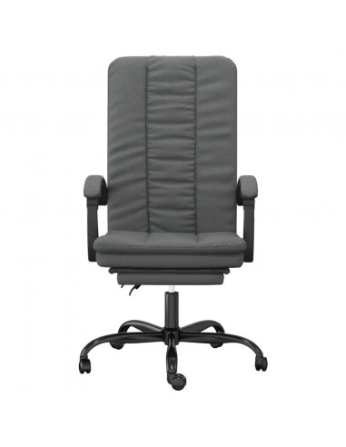 Sedia da Ufficio Reclinabile Grigio Scuro in Tessuto